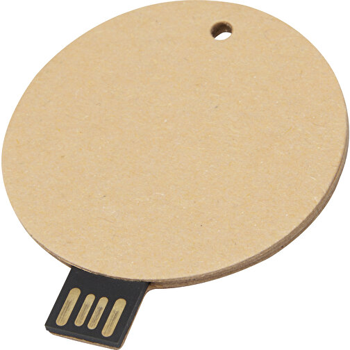 Memoria USB 2.0 redonda de papel reciclado, Imagen 1