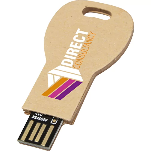 Pendrive wyposażony w interfejs USB 2.0 w kształcie klucza z papieru z recyklingu, Obraz 2