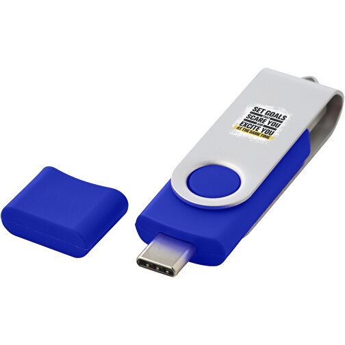 OTG Rotate USB Typ-C Stick , blau MB , 32 GB , Kunststoff, Aluminium MB , 7,00cm x 1,60cm x 1,00cm (Länge x Höhe x Breite), Bild 2