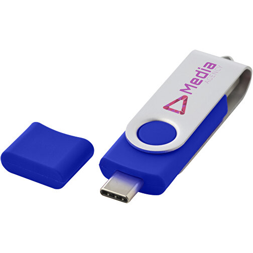 OTG Rotate USB Typ-C Stick , blau MB , 4 GB , Kunststoff, Aluminium MB , 7,00cm x 1,60cm x 1,00cm (Länge x Höhe x Breite), Bild 2