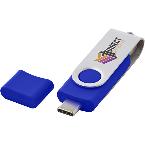 OTG Rotate USB Typ-C Stick , blau MB , 2 GB , Kunststoff, Aluminium MB , 7,00cm x 1,60cm x 1,00cm (Länge x Höhe x Breite), Bild 2