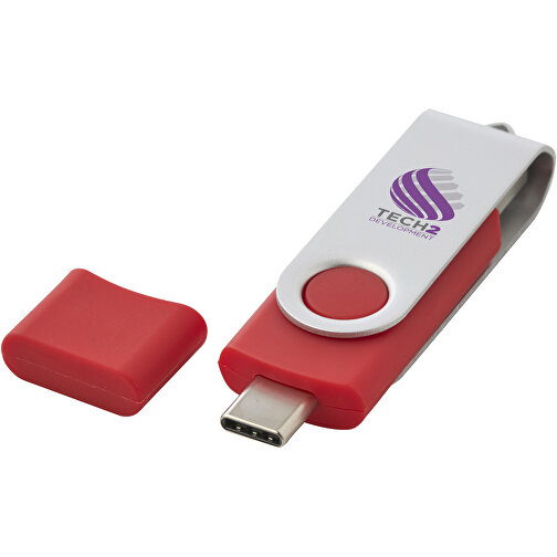 OTG Rotate USB Typ-C Stick , rot MB , 128 GB , Kunststoff, Aluminium MB , 7,00cm x 1,60cm x 1,00cm (Länge x Höhe x Breite), Bild 2