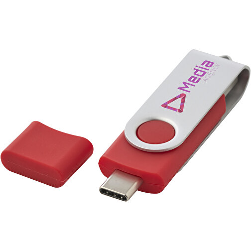 OTG Rotate USB Typ-C Stick , rot MB , 8 GB , Kunststoff, Aluminium MB , 7,00cm x 1,60cm x 1,00cm (Länge x Höhe x Breite), Bild 2