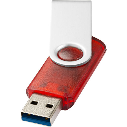 Rotate USB-Stick 3.0 Transparent , rot MB , 65 GB , Kunststoff, Aluminium MB , 5,80cm x 1,90cm x 1,00cm (Länge x Höhe x Breite), Bild 1