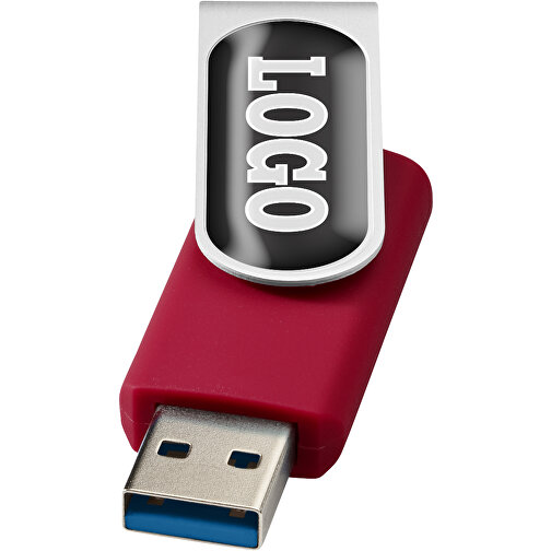 Rotate USB-Stick 3.0 Mit Doming , rot MB , 65 GB , Kunststoff, Aluminium MB , 5,80cm x 1,90cm x 1,00cm (Länge x Höhe x Breite), Bild 1