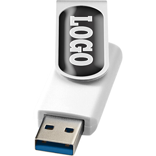 Rotate USB-Stick 3.0 Mit Doming , weiss MB , 32 GB , Kunststoff, Aluminium MB , 5,80cm x 1,90cm x 1,00cm (Länge x Höhe x Breite), Bild 1