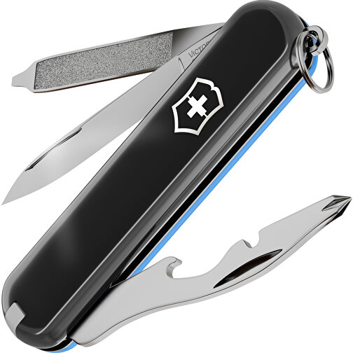 RALLY - Victorinox Schweizer Messer , Victorinox, Dark Illusion / Summer Rain, hochlegierter, rostfreier Stahl, 5,80cm x 0,90cm x 2,00cm (Länge x Höhe x Breite), Bild 1