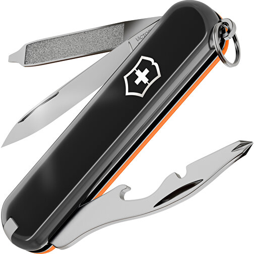 RALLY - Victorinox Schweizer Messer , Victorinox, Dark Illusion / Mango Tango, hochlegierter, rostfreier Stahl, 5,80cm x 0,90cm x 2,00cm (Länge x Höhe x Breite), Bild 1