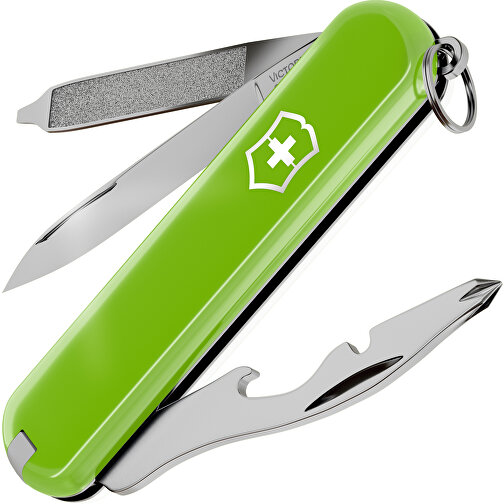 RALLY - Victorinox Schweizer Messer , Victorinox, Smashed Avocado / Falling Snow, hochlegierter, rostfreier Stahl, 5,80cm x 0,90cm x 2,00cm (Länge x Höhe x Breite), Bild 1