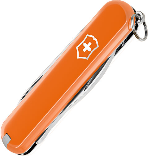 RALLY - Victorinox Schweizer Messer , Victorinox, Mango Tango / Falling Snow, hochlegierter, rostfreier Stahl, 5,80cm x 0,90cm x 2,00cm (Länge x Höhe x Breite), Bild 3