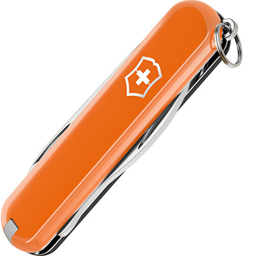 RALLY - Victorinox Schweizer Messer , Victorinox, Mango Tango / Dark Illusion, hochlegierter, rostfreier Stahl, 5,80cm x 0,90cm x 2,00cm (Länge x Höhe x Breite), Bild 3