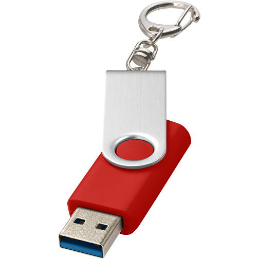 Rotate USB-Stick 3.0 Mit Schlüsselanhänger , hellrot MB , 128 GB , Kunststoff, Aluminium MB , 5,80cm x 1,90cm x 1,00cm (Länge x Höhe x Breite), Bild 1