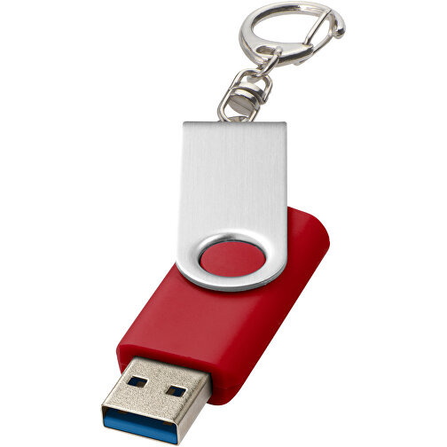 Rotate USB-Stick 3.0 Mit Schlüsselanhänger , mittelrot MB , 128 GB , Kunststoff, Aluminium MB , 5,80cm x 1,90cm x 1,00cm (Länge x Höhe x Breite), Bild 1