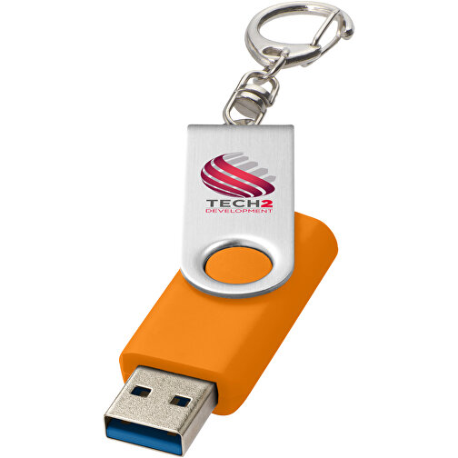 Rotate USB-Stick 3.0 Mit Schlüsselanhänger , orange MB , 32 GB , Kunststoff, Aluminium MB , 5,80cm x 1,90cm x 1,00cm (Länge x Höhe x Breite), Bild 2