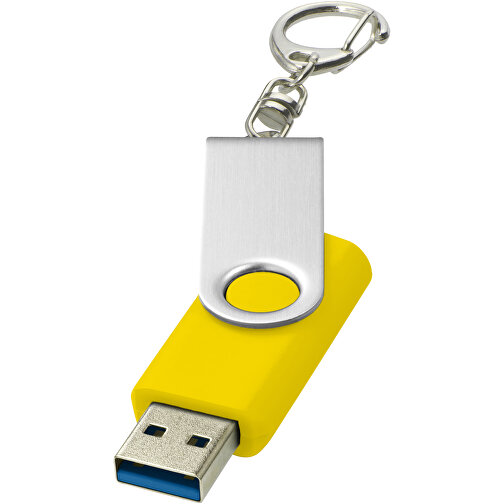 Rotate USB-Stick 3.0 Mit Schlüsselanhänger , gelb MB , 65 GB , Kunststoff, Aluminium MB , 5,80cm x 1,90cm x 1,00cm (Länge x Höhe x Breite), Bild 1