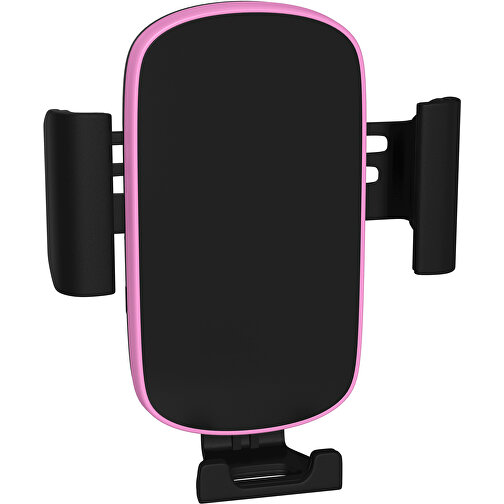 VividHold Qi Charger , schwarz / rosa, Kunststoff, 10,50cm x 10,00cm (Höhe x Breite), Bild 1