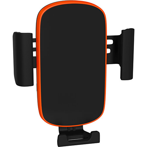 VividHold Qi Charger , schwarz / orange, Kunststoff, 10,50cm x 10,00cm (Höhe x Breite), Bild 1