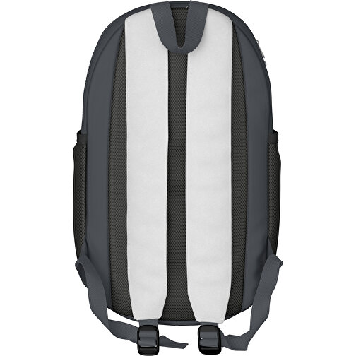 Rucksack Milan , weiss / asphaltgrau, Sublimation-fabric 300g, 15,00cm x 40,00cm x 30,00cm (Länge x Höhe x Breite), Bild 2