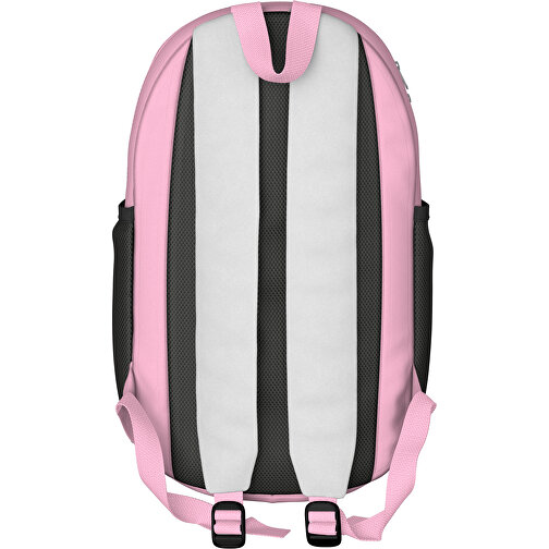 Rucksack Milan , weiss / hellrosa, Sublimation-fabric 300g, 15,00cm x 40,00cm x 30,00cm (Länge x Höhe x Breite), Bild 2