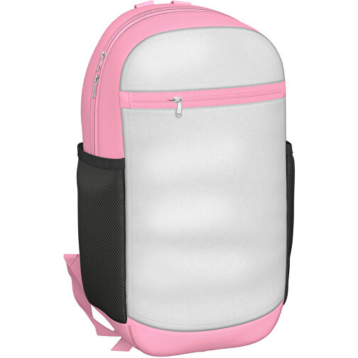 Rucksack Milan , weiß / hellpink, Sublimation-fabric 300g, 15,00cm x 40,00cm x 30,00cm (Länge x Höhe x Breite), Bild 1