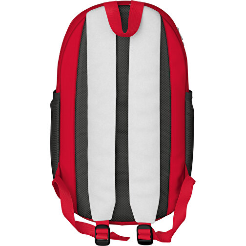 Rucksack Milan , weiß / dunkelrot, Sublimation-fabric 300g, 15,00cm x 40,00cm x 30,00cm (Länge x Höhe x Breite), Bild 2