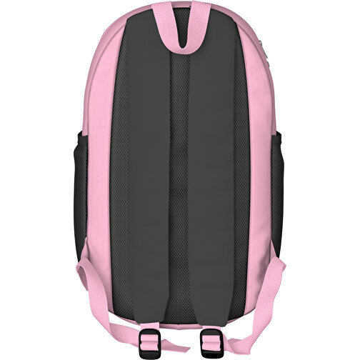 Rucksack Milan , schwarz / hellrosa, Sublimation-fabric 300g, 15,00cm x 40,00cm x 30,00cm (Länge x Höhe x Breite), Bild 2