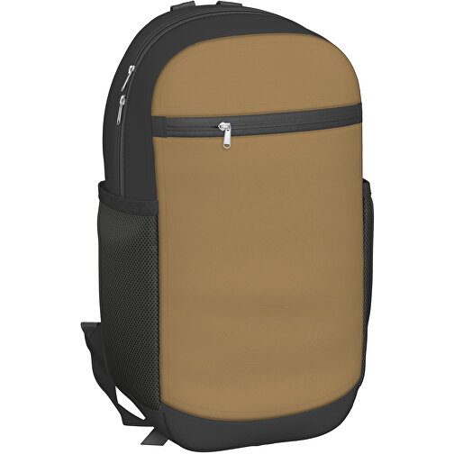 Rucksack Milan , hellgold / schwarz, Sublimation-fabric 300g, 15,00cm x 40,00cm x 30,00cm (Länge x Höhe x Breite), Bild 1