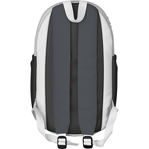 Rucksack Milan , asphaltgrau / weiß, Sublimation-fabric 300g, 15,00cm x 40,00cm x 30,00cm (Länge x Höhe x Breite), Bild 2