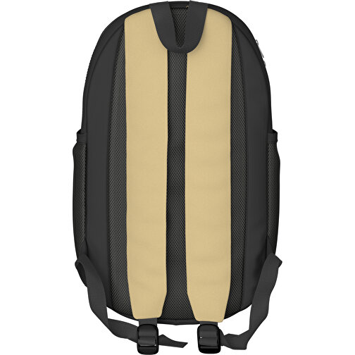 Rucksack Milan , hellbraun / schwarz, Sublimation-fabric 300g, 15,00cm x 40,00cm x 30,00cm (Länge x Höhe x Breite), Bild 2