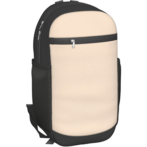 Rucksack Milan , beige / schwarz, Sublimation-fabric 300g, 15,00cm x 40,00cm x 30,00cm (Länge x Höhe x Breite), Bild 1