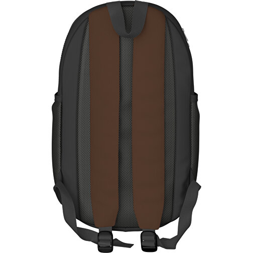 Rucksack Milan , espressobraun / schwarz, Sublimation-fabric 300g, 15,00cm x 40,00cm x 30,00cm (Länge x Höhe x Breite), Bild 2