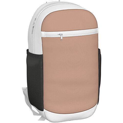 Rucksack Milan , mandelbraun / weiß, Sublimation-fabric 300g, 15,00cm x 40,00cm x 30,00cm (Länge x Höhe x Breite), Bild 1