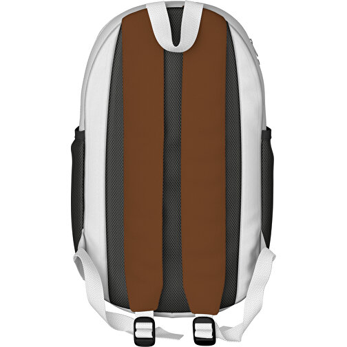 Rucksack Milan , nougatbraun / weiß, Sublimation-fabric 300g, 15,00cm x 40,00cm x 30,00cm (Länge x Höhe x Breite), Bild 2