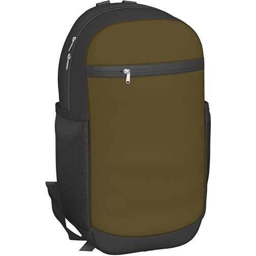 Rucksack Milan , tannengrün / schwarz, Sublimation-fabric 300g, 15,00cm x 40,00cm x 30,00cm (Länge x Höhe x Breite), Bild 1