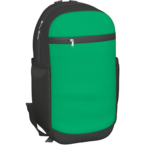 Rucksack Milan , hellgrün / schwarz, Sublimation-fabric 300g, 15,00cm x 40,00cm x 30,00cm (Länge x Höhe x Breite), Bild 1