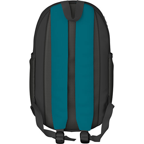 Rucksack Milan , atlantikblau / schwarz, Sublimation-fabric 300g, 15,00cm x 40,00cm x 30,00cm (Länge x Höhe x Breite), Bild 2