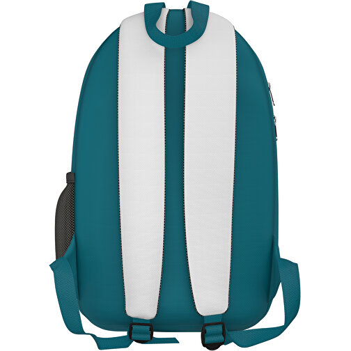 Rucksack Easy , weiss / atlantikblau, Sublimation-fabric 300g, 15,00cm x 40,00cm x 30,00cm (Länge x Höhe x Breite), Bild 2