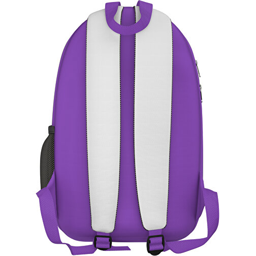 Rucksack Easy , weiß / lavendellila, Sublimation-fabric 300g, 15,00cm x 40,00cm x 30,00cm (Länge x Höhe x Breite), Bild 2