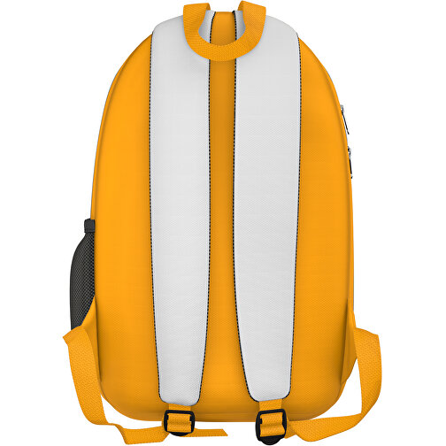 Rucksack Easy , weiß / hellorange, Sublimation-fabric 300g, 15,00cm x 40,00cm x 30,00cm (Länge x Höhe x Breite), Bild 2