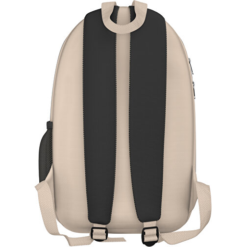 Rucksack Easy , schwarz / beige, Sublimation-fabric 300g, 15,00cm x 40,00cm x 30,00cm (Länge x Höhe x Breite), Bild 2