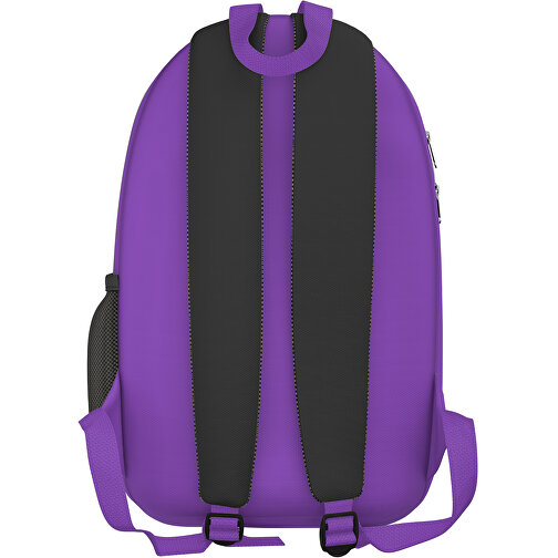 Rucksack Easy , schwarz / lavendellila, Sublimation-fabric 300g, 15,00cm x 40,00cm x 30,00cm (Länge x Höhe x Breite), Bild 2