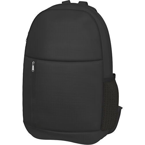 Rucksack Easy , schwarz, Sublimation-fabric 300g, 15,00cm x 40,00cm x 30,00cm (Länge x Höhe x Breite), Bild 1