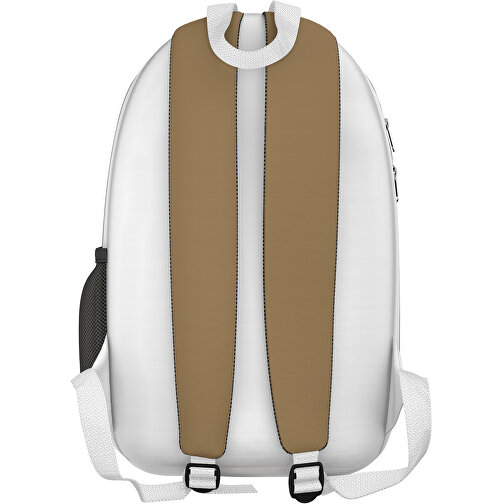 Rucksack Easy , hellgold / weiss, Sublimation-fabric 300g, 15,00cm x 40,00cm x 30,00cm (Länge x Höhe x Breite), Bild 2