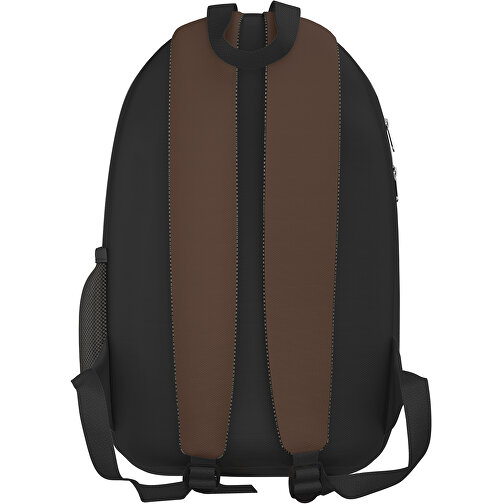 Rucksack Easy , espressobraun / schwarz, Sublimation-fabric 300g, 15,00cm x 40,00cm x 30,00cm (Länge x Höhe x Breite), Bild 2