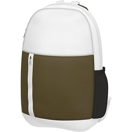 Rucksack Easy , tannengrün / weiß, Sublimation-fabric 300g, 15,00cm x 40,00cm x 30,00cm (Länge x Höhe x Breite), Bild 1