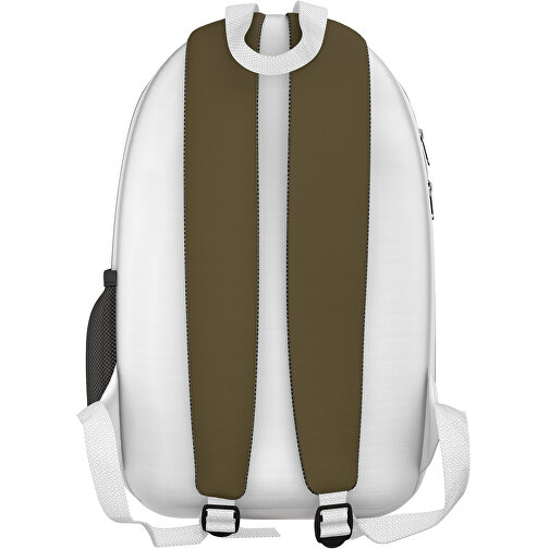 Rucksack Easy , tannengrün / weiß, Sublimation-fabric 300g, 15,00cm x 40,00cm x 30,00cm (Länge x Höhe x Breite), Bild 2