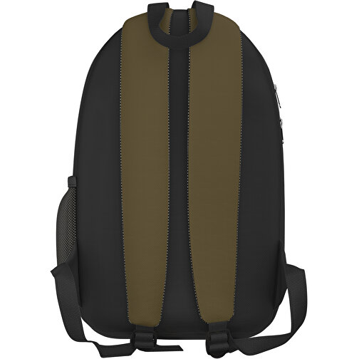 Rucksack Easy , tannengrün / schwarz, Sublimation-fabric 300g, 15,00cm x 40,00cm x 30,00cm (Länge x Höhe x Breite), Bild 2