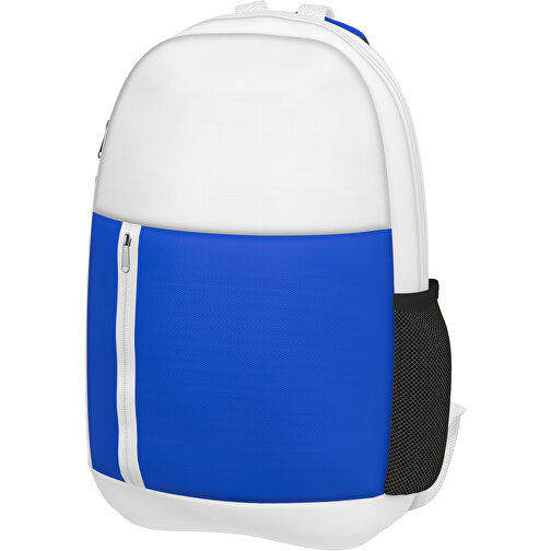 Rucksack Easy , königsblau / weiß, Sublimation-fabric 300g, 15,00cm x 40,00cm x 30,00cm (Länge x Höhe x Breite), Bild 1