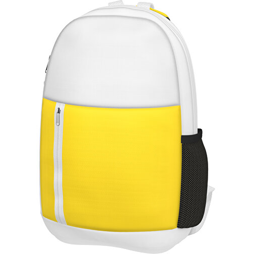 Rucksack Easy , zitronengelb / weiss, Sublimation-fabric 300g, 15,00cm x 40,00cm x 30,00cm (Länge x Höhe x Breite), Bild 1