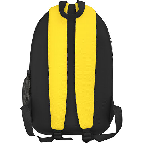 Rucksack Easy , zitronengelb / schwarz, Sublimation-fabric 300g, 15,00cm x 40,00cm x 30,00cm (Länge x Höhe x Breite), Bild 2